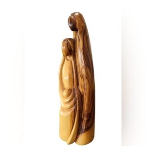 Mary, Joseph And Baby Jesus Olive Wood Carving Size 9.5" Tall